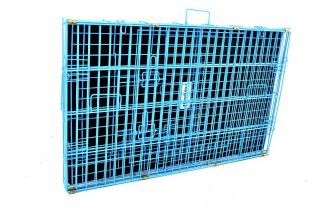 Blue 36" Champion Brand 2 Door Folding Dog Crate Kennel
