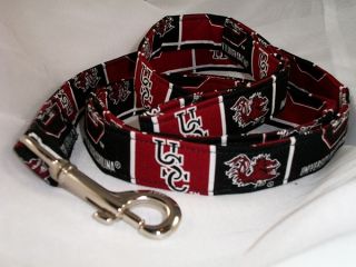 University South Carolina Gamecocks Dog Collar or Martingale Collar or Leash Set