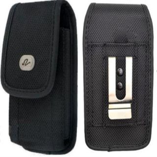 Black Vertical Rugged Canvas Belt Clip Case Pouch Cover for Nokia Cell Phones