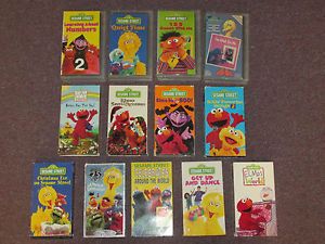 Lot of 13 Sesame Street Childrens Kids VHS Elmo Video Big Bird Cookie Monster