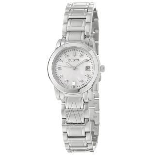Bulova Diamonds Stainless Steel Quartz Women's Diamond Dial Watch 96P107