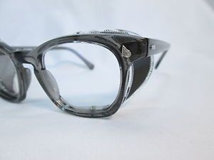 AO American Optical Safety Glasses Gray Clear 46 Eye Glasses Side Shields New