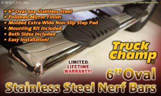 Nerf Step Bars 6" Oval Stainless 09 2013 Dodge RAM 1500 Crew Cab 10 12 2500 3500