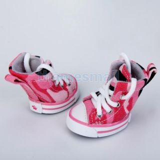 Pet Dog Canvas Sport Shoes Boots Sneakers Pink Camo 2
