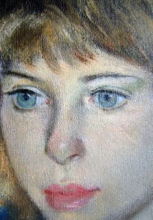1960 Jerry Farnsworth NA 1895 1982 Portrait Blond Child Mid Century Oil Painting