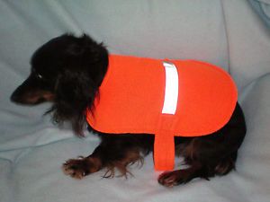Dog Hunting Orange Fleece Reflective Vest Small to Medium Dog Very Cute