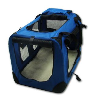 Soft Sided Pet Carrier Playpen Bed House Dog Travel Portable Crate Blue Pen
