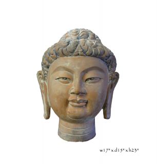 Chinese Clay Pottery Buddha Head Figure S552