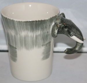 New Pier One 1 Imports Elephant Head Coffee Tea Mug Cup Handle Stoneware Large