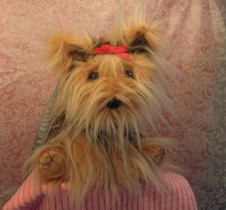 Puppy at Heart Dog Handbag Purse Plush Yorkshire Terrier Yorkie Toy Cute  