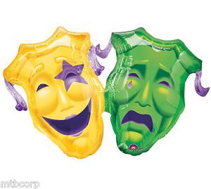 Jumbo Supershape Mardi Gras Comedy Tragedy Masks Masque Party Balloon
