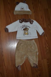 Vitamins Baby 3 Piece Baby Boy Newborn Set Shirt Pants Hat Deputy Sheriff