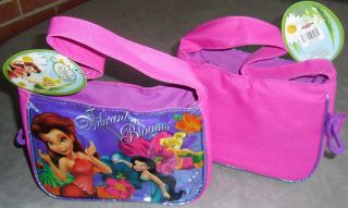 Disney Fairies Tinkerbell Vibrant Insulated Lunch Bag Tote Purse w Clip Pixie