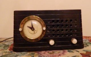Vintage 1946 1948 Telechron Musalarm Electric Clock Radio 1st Clock Radio Made