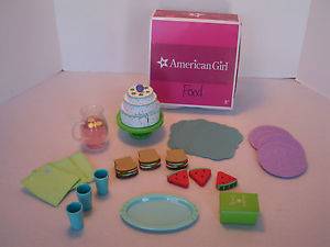 American Girl Doll Chrissa's Party Treats Food Cake Picnic Retired