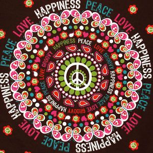 Michael Miller "Peace Love Happiness" Cocoa by Section