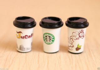 Accessories Coffee Miniature Starbucks Hot Drink 3pcs ❤ re ment Size 601