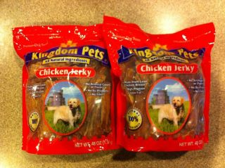 Chicken Jerky Dog Treats 144 oz 9 lbs All Natural Ingredients Kingdom Pets
