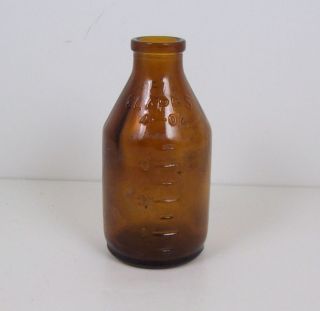 Vintage Lot of 2 Glass Amber Baby Bottles Clapp's Juice 1961/62
