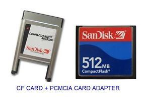 SanDisk 512MB Compact Flash ATA PC Card PCMCIA Adapter Janome Machines