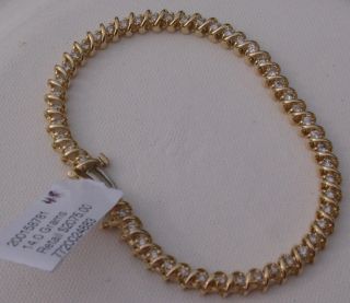 Natural Diamond Tennis Line Bracelet 14k Ygold 1 75 Tcw