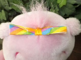 2008 Cheer Bear Care Bears Rainbow Bow Pink Heart 14" Stuffed Plush Animal