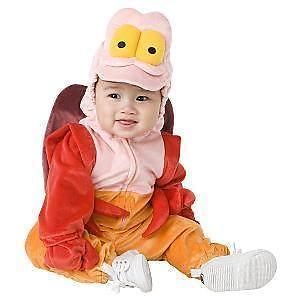 RARE Disney Sebastian The Crab Infant Child Halloween Costume 12M 18M 12 18 Cute