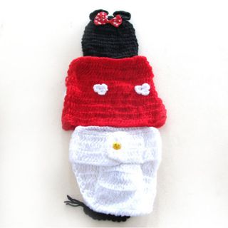 Baby Infant Newborn Mouse Knit Costume Photography Prop Crochet Beanie Hat Cap