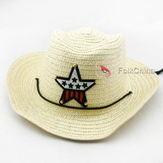 Lovely Kids Boys Girls Children Straw Western Cowboy Sun Hat Cap Costume