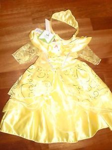 Disney Baby Princess Belle Costume 6 Months 2 PC with Crown Headband New