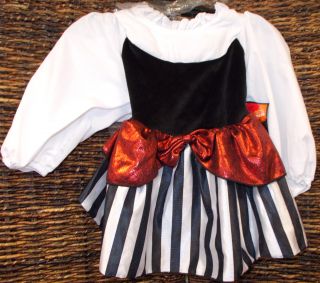Pirate Infant Girl Costume Dress Bandana XS 0 9M NIP