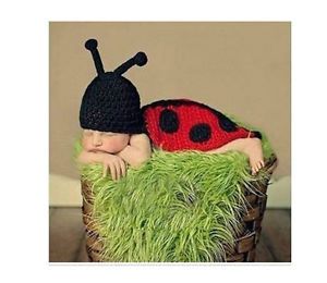 Cute Baby Infant Ladybug Costume Photo Photography Prop 0 6 Month Newborn Red