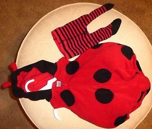Carter's Baby Girl Lady Bug Costume Striped Tights Size 3 6 Months Halloween