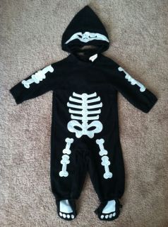 Rubies Skeleton Girl Boy Toddler Infant Halloween Costume Warm Fleece 12 18 Mos
