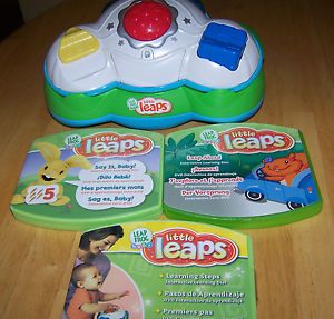 Leap Frog Little Leaps Baby Toddler Video Game Learning System Console 3 Games