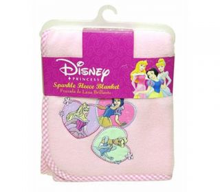 Disney Princess Pink Sparkle Fleece Throw Blanket Size 30"x40" Girl New