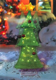 40" Lighted LED Christmas Tree Yard Art Decoration