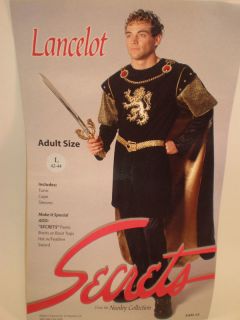 Secrets Deluxe Lancelot Medieval Knight Deluxe Costume Adult Large Black Gold