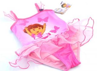 Dora Pink Girls Bathers Tutu Swimsuit Swimwear Tankini Swim Costume 3 4 Years