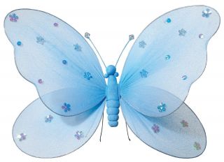 Hanging Butterfly Nylon Butterfly for Baby Nursery Bedroom Girls Room Wall Decor