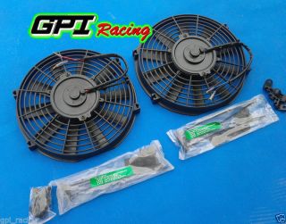 2 × 12" inch Universal Electric Radiator Racing Cooling Fan Mounting Kit