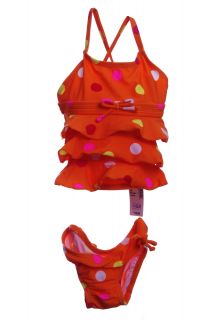 TCP Baby Girl 2 Piece Bikini Swim Bathing Suit Size 6 9 12 Months Orange New