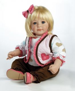 Play Day Adora Vinyl Toddler Baby Girl Doll in Pink Chocolate Hearts 20" New