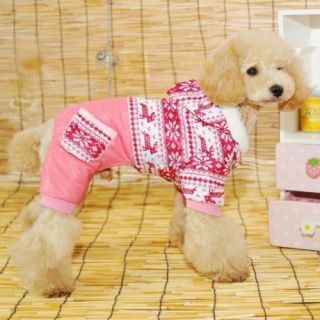 Pet Dog Clothes Hoodie Costume Winter Snowflack Jumpsuit Coat Jacket Apparel XS