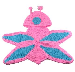 Baby Infant Newborn Costume Photography Prop Butterfly Crochet Beanie Hat Set E2