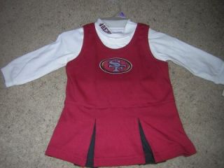 San Francisco 49ers Girl's Cheerleader Skirt Onesie 2 PC Outfit 12 Months