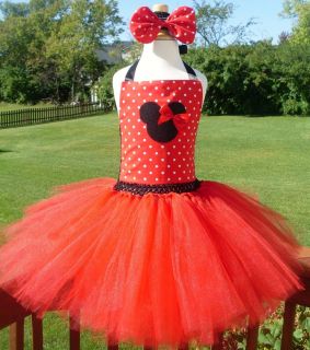 Minnie Mouse Tutu Dress Pageant Birthday Costume Mickey Lady Bug Disney