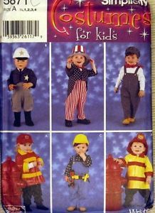 Halloween Costume Pattern Baby Toddler Police Firefighter Uncle Sam Handyman