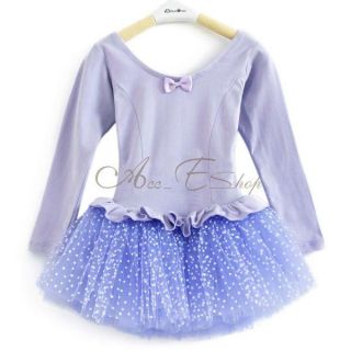 Girls Kid Ballet Dance Dress Polka Dots Tutu Skate Leotard Fairy Costume Sz 4 7
