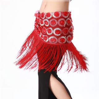 Newest Belly Dance Costume Hip Scarf Wrap Belt Skirt Red